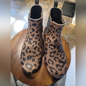 Leopard Print Hunter Chealsa Boots